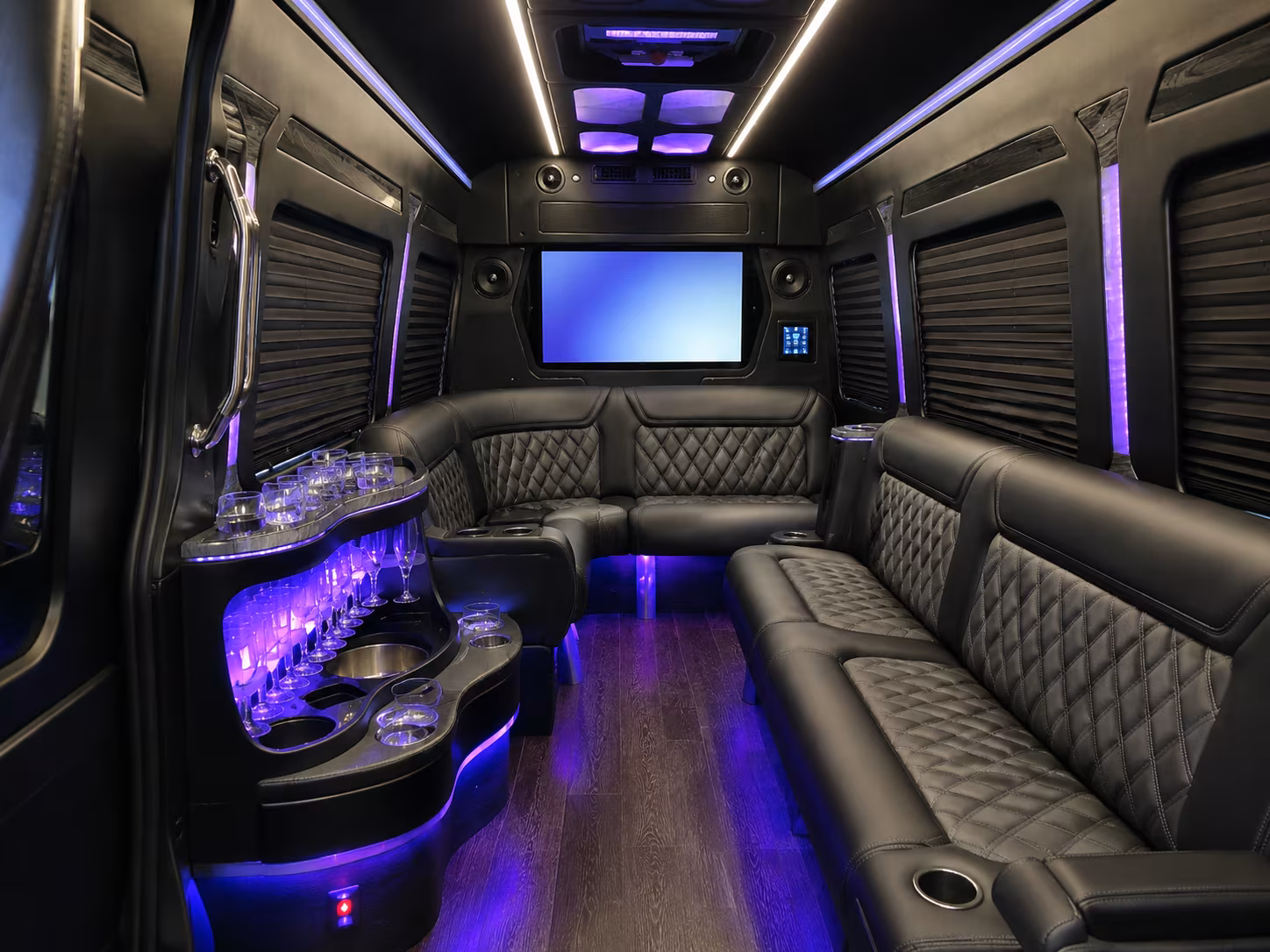 castle rock 15 passenger party bus interior