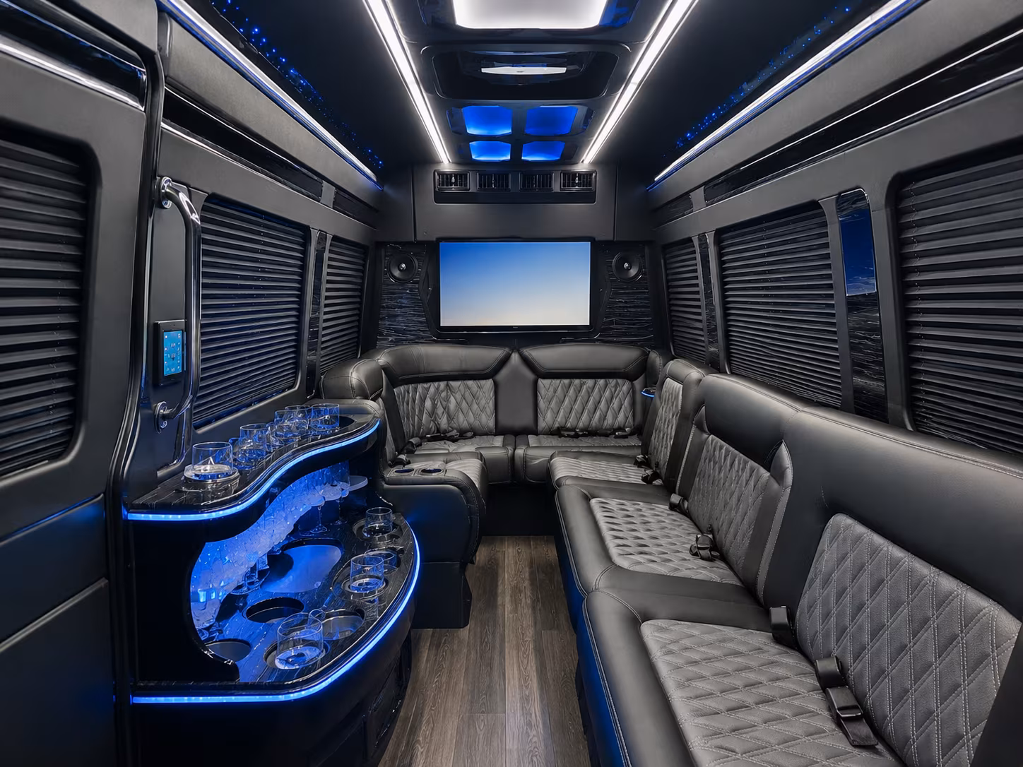 castle rock 30 passenger party bus interior