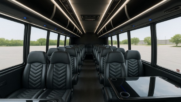 Interior of Charter Bus Company Englewood's 35 Passenger Minibus in Englewood