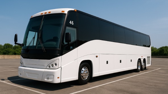 Exterior of Charter Bus Company Castle Rock's 50 Passenger Charter Bus in Castle Rock