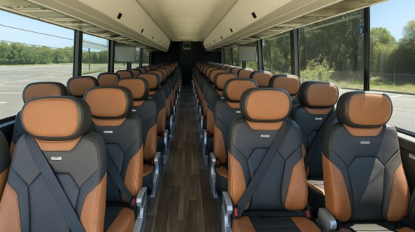 Interior of Charter Bus Company Englewood's 54 Passenger Charter Bus in Englewood
