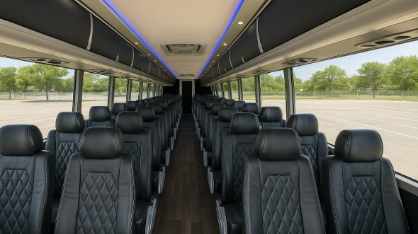 Interior of Charter Bus Company Englewood's 55 Passenger Charter Bus in Englewood