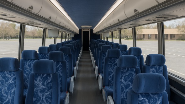 castle rock 50 passenger charter bus inside