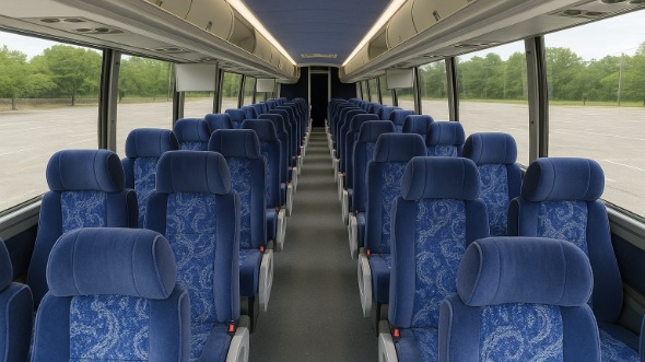 castle rock 55 passenger charter bus inside