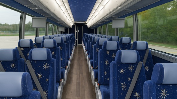 castle rock 56 passenger charter bus inside