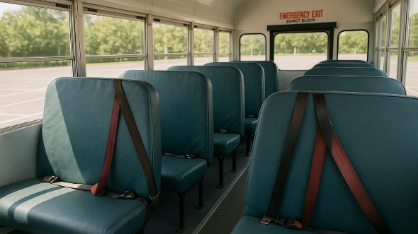 Interior of Charter Bus Company Englewood's School Bus in Englewood