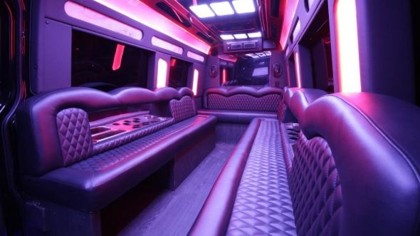 Interior of Charter Bus Company Englewood's Sprinter Limo in Englewood