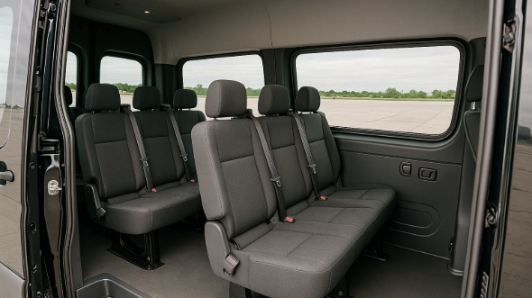Interior of Charter Bus Company Castle Rock's Sprinter Van Rental With Driver in Castle Rock